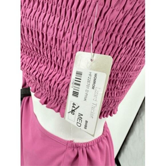 Big Water Blue‎ Sky Cut Out Waist Romper Smocked Top Pink Size M NWT - Picture 8 of 10